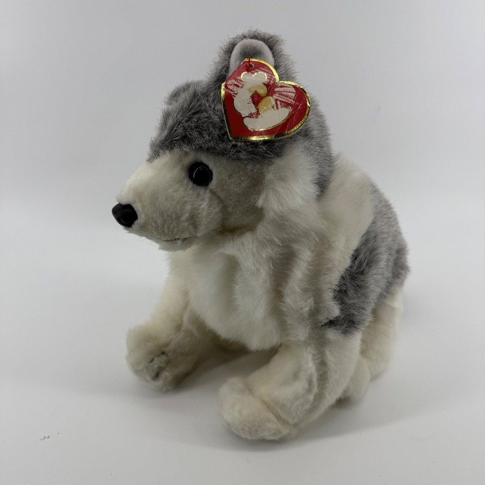 Ty Classic Timber Husky Dog 15" Plush Grey White Stuffed Animal Vintage 2002‎